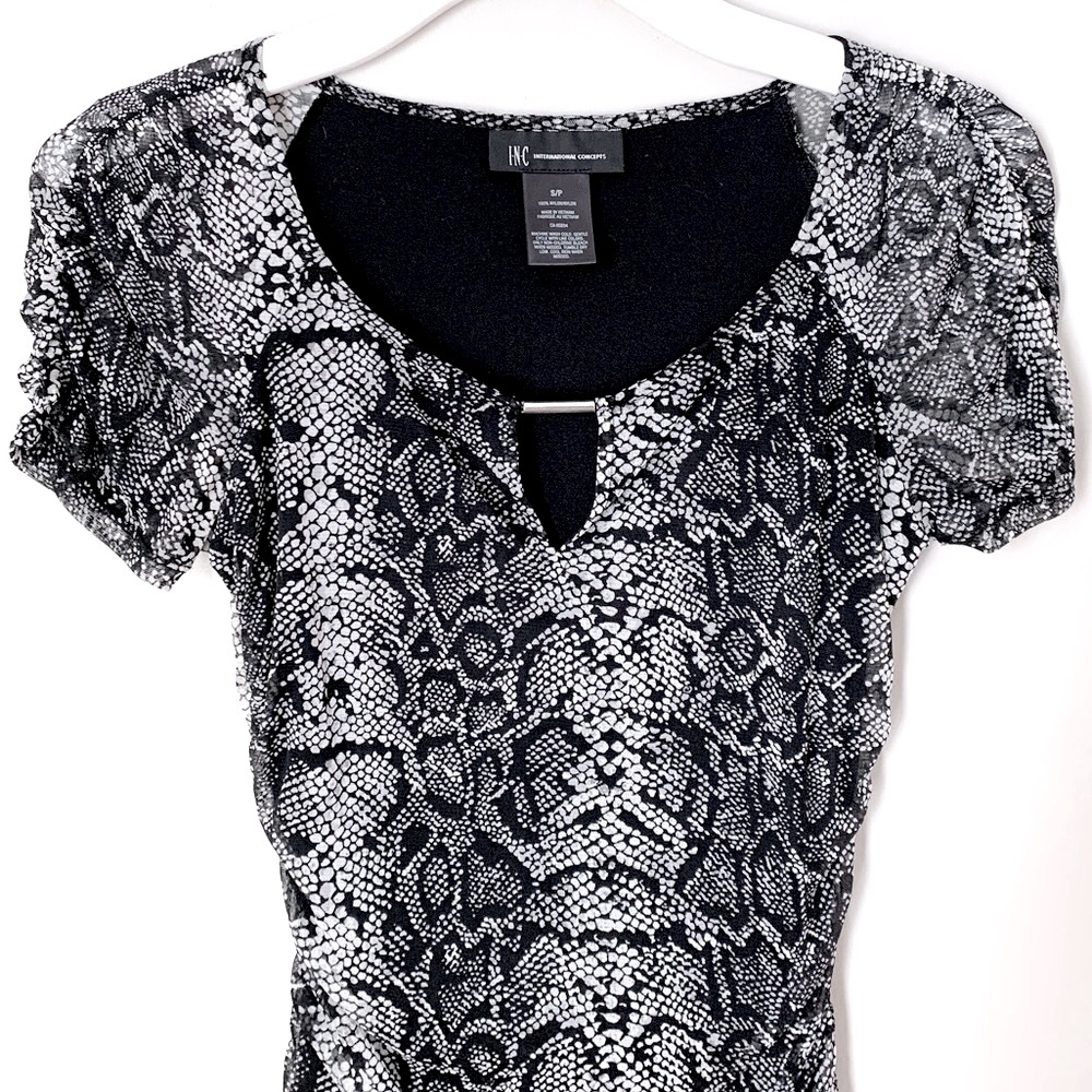 INC size S snake print top - Picture 4 of 12